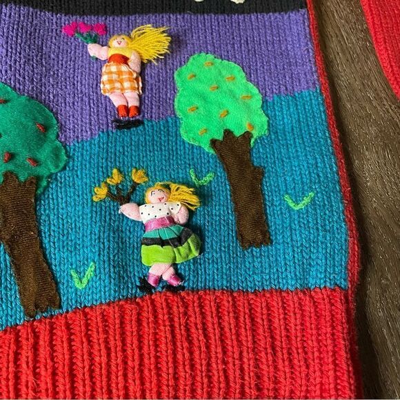 Vintage Claver Quality Sweater Womens Oversized medium Park Kids 3D - Picture 5 of 11